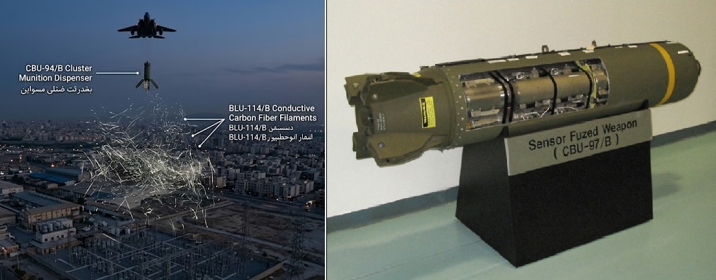 Israel Uses CBU-94/B Soft-Kill Munitions &lsquo;Blackout Bombs&rsquo; to Disrupt Electrical Network in Tehran and Karaj Without Physical Damage