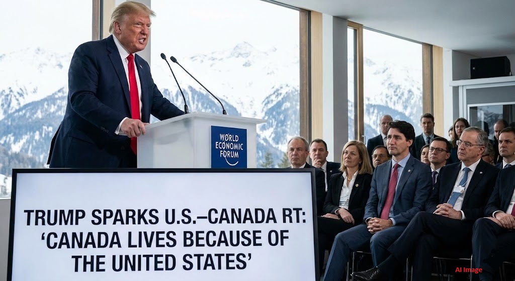 Trump Sparks U.S.&ndash;Canada Rift at Davos, Says &lsquo;Canada Lives Because of the United States