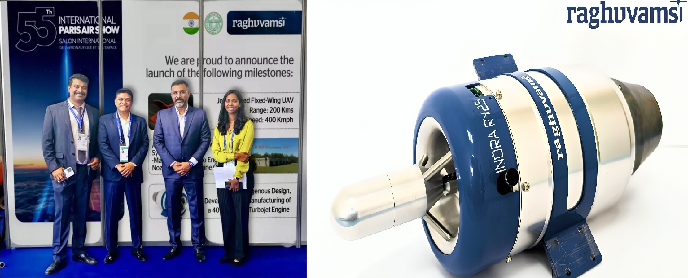 Hyderabad’s Raghu Vamsi Unveils India’s Indigenous 40 KGF Micro Turbojet Engine at Paris Air Show