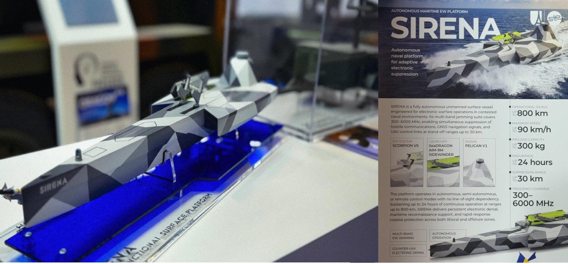 Ukraine Unveils SIRENA USV Armed with Sidewinder Missiles and Advanced EW System at Eurosatory 2026