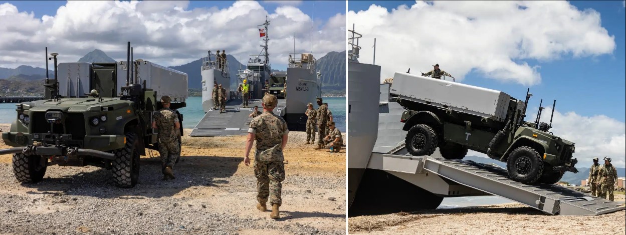 U.S. Army's New Landing Craft Transports Marine Corps Anti-Ship Missile in Hawaii Test